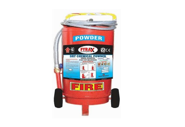 Fyrax Higher Capacity Trolley Mounted Dry Chemical Powder Type Fire Extinguisher Of Capacity 75 Kg