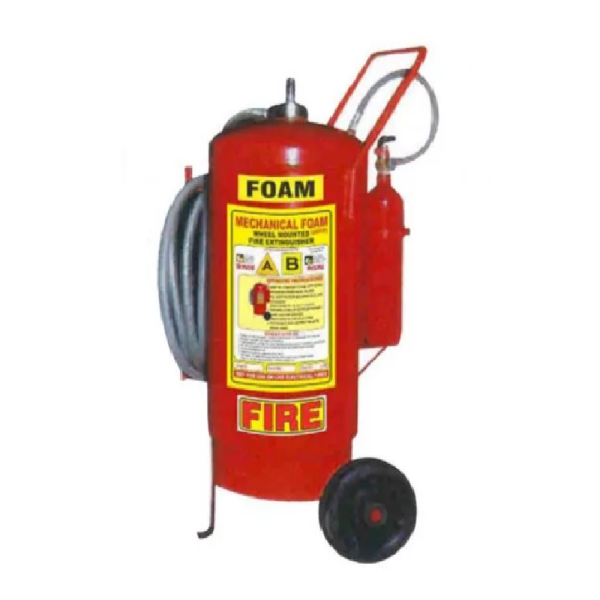 Detect Fire 45Kg Mech Foam With 2kg Outer Co2 Trolly Mounted Fire Extinguisher