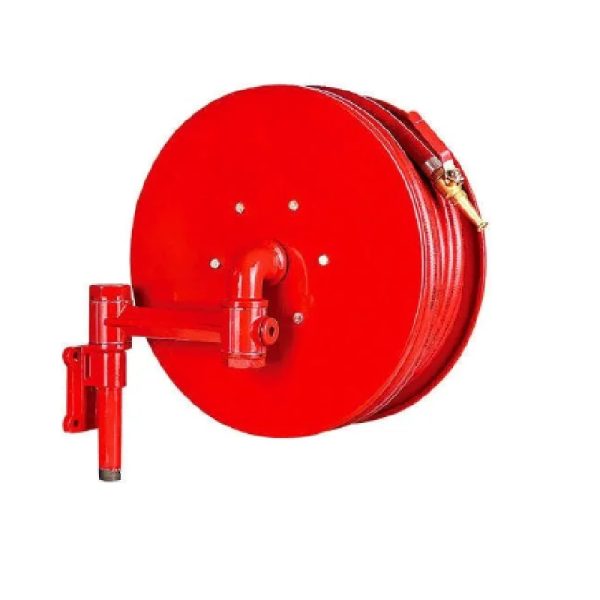 Improfire Hose reel drum with hose pipe with PVC shut of nozzle with 2 nos. Hose clamp complete set