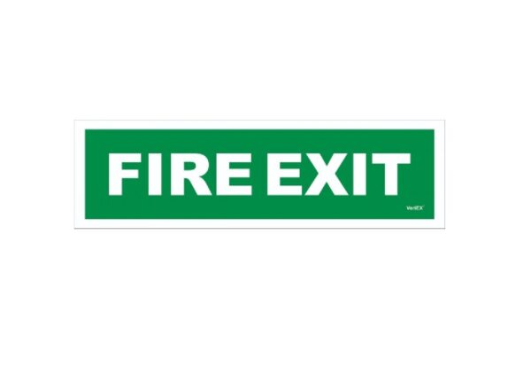 Variex VSB-FEXT12x4 Photo-Luminescent (Glow In Dark) Fire Exit Signage Board (12x4 Inches)